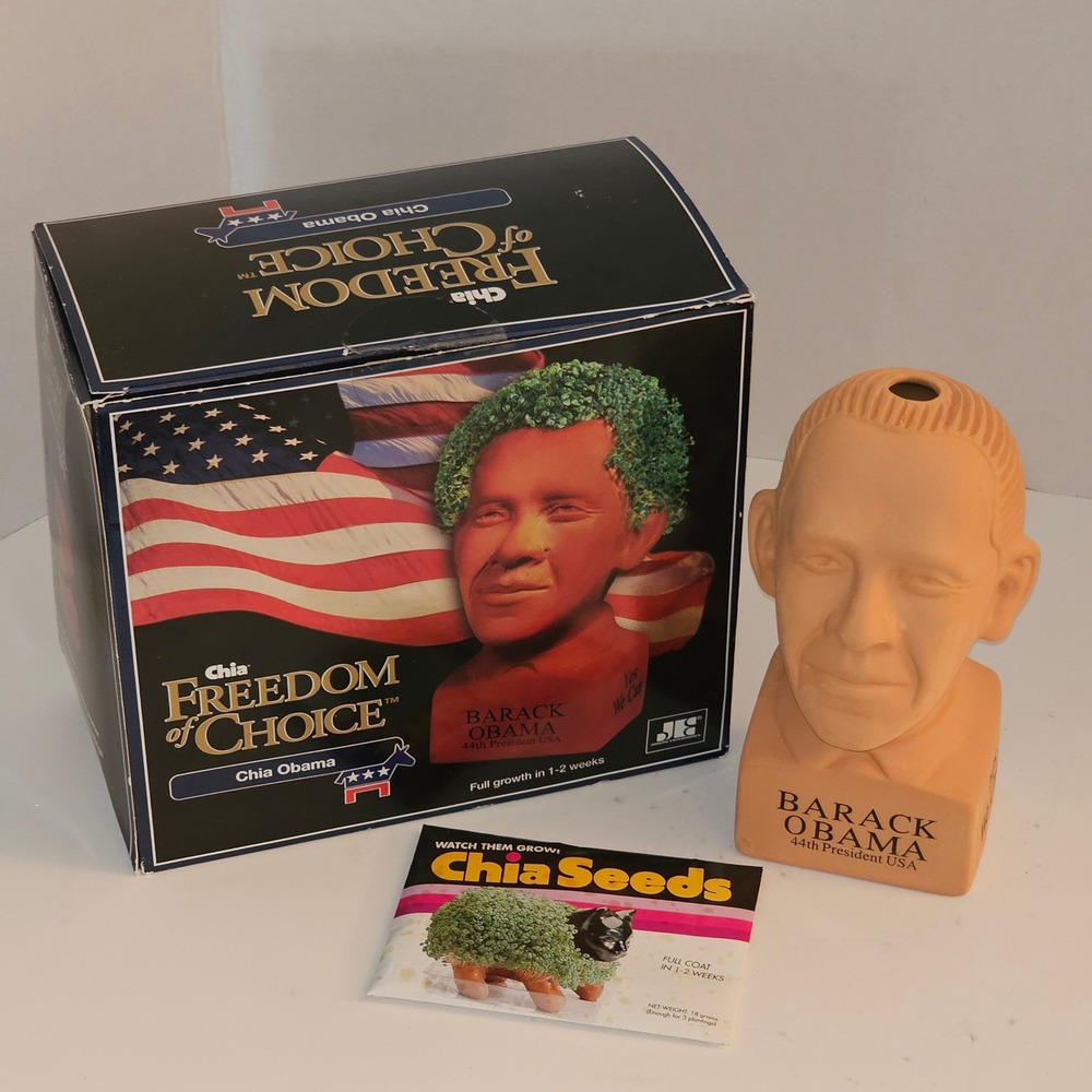 Chia‎ Pet Barack Obama Freedom Choice Planter 44th President USA Yes We Can Box